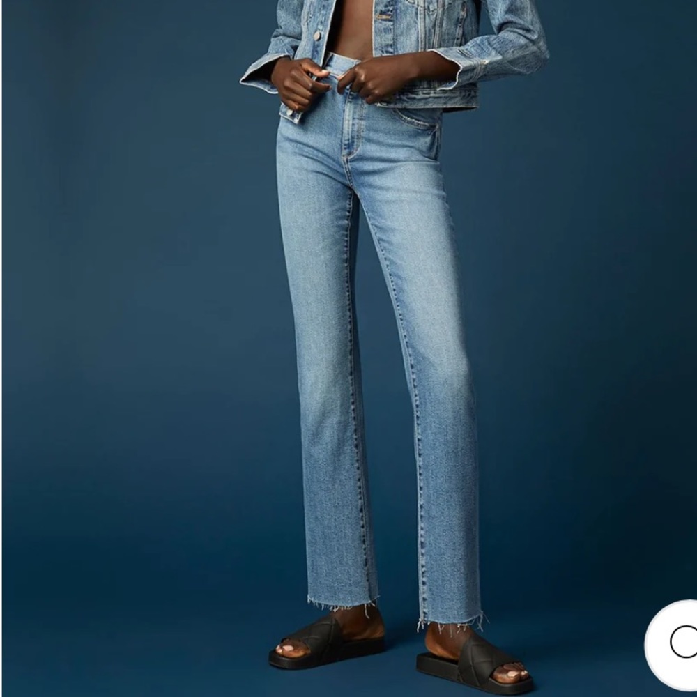 DL1961 Patti Straight High Rise Vintage 31" Jeans "Glacier Raw" Size 30 EUC